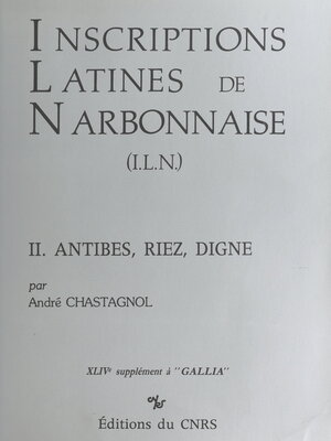 cover image of Inscriptions latines de Narbonnaise (2)
